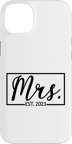 Vista 15 de iPhone 16 Mrs. Est. 2023 Casado luna de miel esposa señor a juego caso de boda
