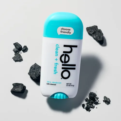 Vista 8 de hello Desodorante limpio y fresco sin aluminio para mujeres y hombres con carbón, frescura de 24 horas, desodorante libre de bicarbonato de sodio