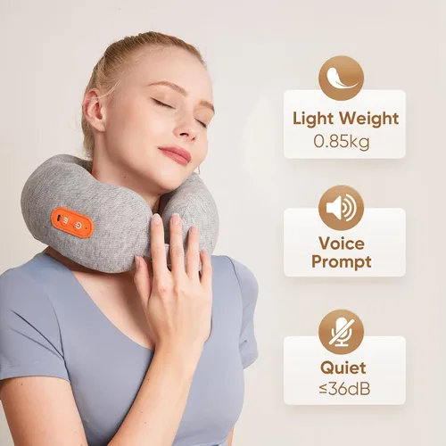 Vista 6 de Howdy Shiatsu Masajeador de cuello con calefacción [2026 actualizado], almohada térmica inalámbrica para aliviar el dolor, amasamiento de tejido
