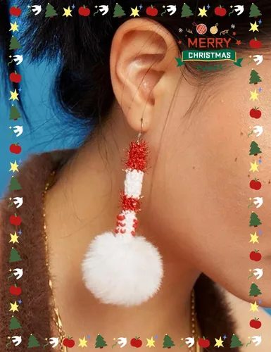 Vista 5 de K&Z Fun - Aretes grandes y bonitos aretes de gota de Dangel, joyería única hecha a mano para mujeres, profesores, adolescentes y niñas, Algodón, Sin