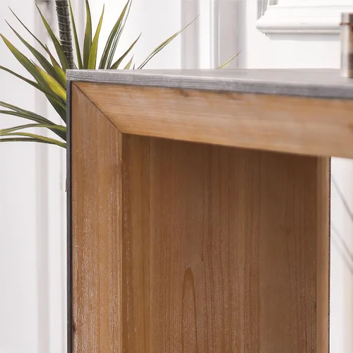 Vista 5 de Mesa consola de madera de 59 pulgadas para entrada, moderna mesa de sofá detrás del sofá con mesa espaciosa, mesas de sofá de granja para sala
