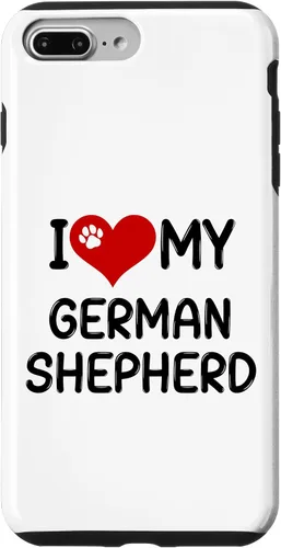 Vista 12 de I Love My German Shepherd Pet Dog Breed Retro Heart Case for iPhone 17