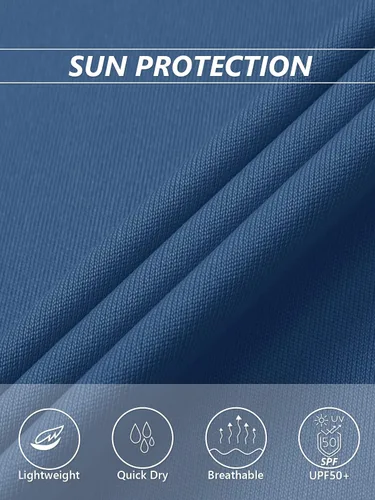Vista 6 de TACVASEN Camisas de manga larga con protección solar UPF 50+ para mujer, con cremallera de 14, ligera, de secado rápido
