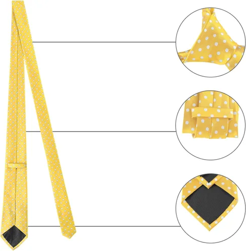 Vista 3 de Allegra K Corbata formal para hombre con lunares y lazos de boda