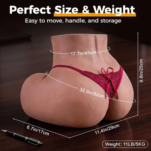 Vista 7 de Muñeca sexual de 11 libras masturbador masculino con vagina anal Stroker sexual realista de gran trasero marrón, muñecas sexuales de bolsillo, coño