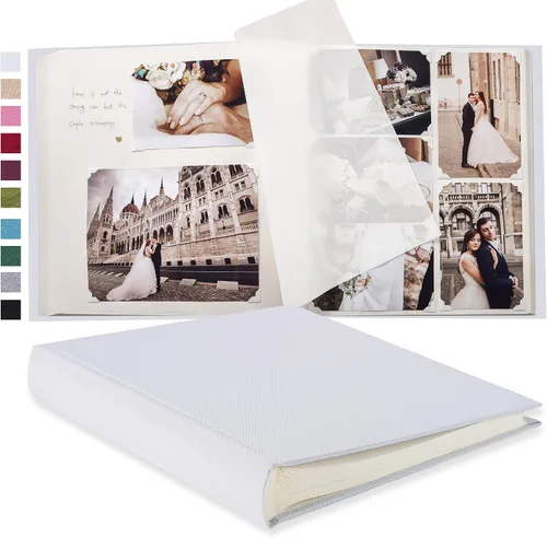 Vista 15 de Pssoss Álbum de fotos grande para manualidades autoadhesivo de 100 páginas con espacio para escribir para fotos de 3 x 5, 4 x 6, 5 x 7, 6 x 8 y 8 x