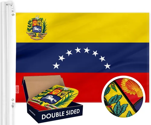 Vista 14 de G128 Bandera argentina 3 x 5 pies Serie doble ToughWeave Poliéster 210D bordado de doble cara Bandera de país, diseño bordado