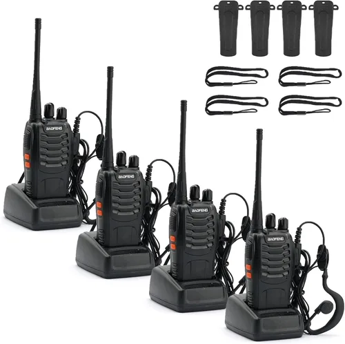 Vista 8 de BAOFENG BF-888S Walkie Talkies para adultos de largo alcance profesional de mano de 16 canales de radio bidireccional con auriculares, batería