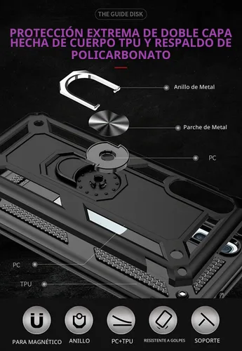 Vista 6 de TJS Compatible con Samsung Galaxy A50 2019 Funda de teléfono (negro)