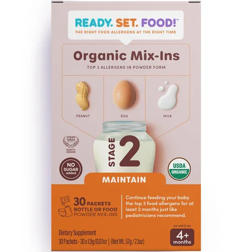 Vista 6 de Ready Set Food Stage 1 - Mezcla de alimentos orgánicos para bebés, kit de introducción temprana de alérgenos para bebés de más de 4 meses, huevos