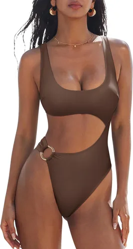 Vista 12 de SUUKSESS Traje de baño sexy de una pieza con control de abdomen para mujer
