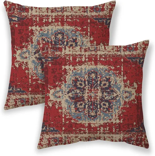 Vista 14 de BETGINY Fundas de almohada boho de 16x16 pulgadas, diseño étnico marrón beige, fundas de almohada decorativas para exteriores para sofá