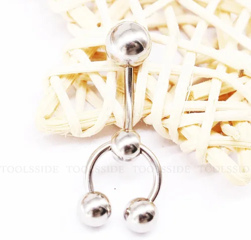 Vista 9 de VCH Jewelry - Piercing vertical con capucha para mujer, 4 bolas de acero quirúrgico, herradura y barra para piercing VCH, piercing genital curvado