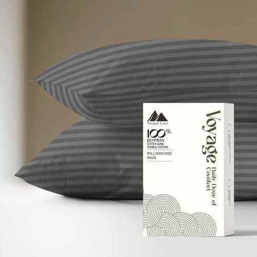 Vista 19 de Mayfair Linen Voyage Collection - Juego de 4 fundas de almohada de algodón egipcio de lujo de la serie 600, color blanco, suaves, refrescantes