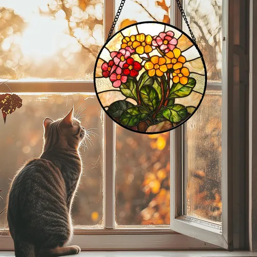 Vista 18 de Atrapasoles de Vidrio Manchado para Colgar en Ventanas, Koi y Loto para Puerta, Decoración del Hogar, Atrapasoles de Pescado, Regalos de Navidad