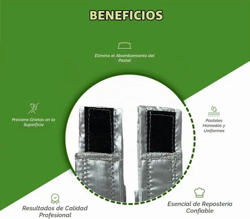 Vista 2 de Regency Wraps EvenBake - Tiras para tartas, algodón aluminizado, paquete