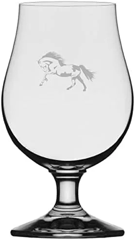 Vista 65 de Abaco Barb Body Horse - Vaso de cerveza Iona grabado (13.25 onzas)