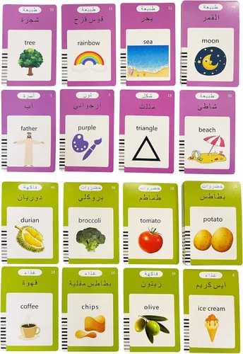 Vista 3 de Tarjetas didácticas del alfabeto árabe para niños, 510 palabras visuales, letras árabes, tarjetas didácticas, juguetes de aprendizaje árabe