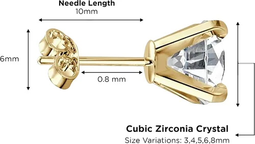 Vista 5 de Minkaa Daisy 5 pares de aretes tipo dormilona con circonita cúbica, no alérgicos de acero inoxidable 316L, para pieles sensibles, para mujeres
