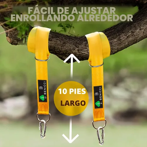 Vista 7 de Juego de 2 correas de 10 pies de largo con dos mosquetones de aleación y resistencia a la rotura de 2200 libras, instalación fácil y rápida