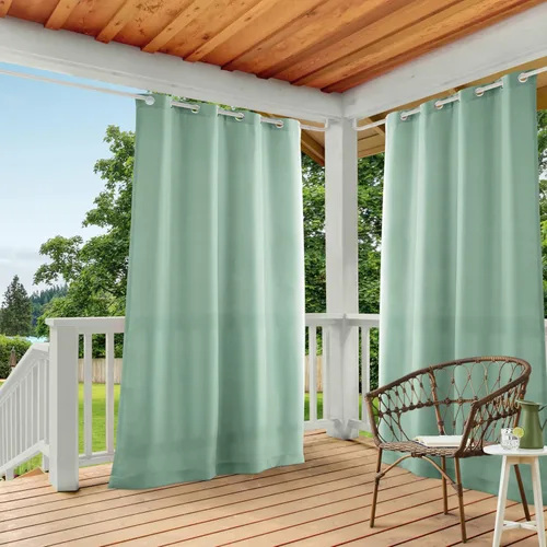 Vista 16 de Town & Country Basics Cabana - Cortinas pesadas para interiores y exteriores, opacidad de filtrado de luz con ojales en la parte superior, repelente