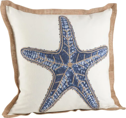 Vista 9 de SARO LIFESTYLE Neptunian Collection - Almohada de algodón, 20 pulgadas, tortuga marina