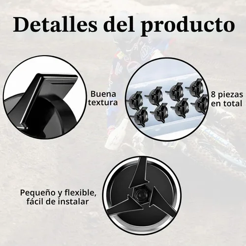 Vista 3 de 8 piezas de tornillos para casco de motocicleta - Tornillos para visera de casco de motocicleta, accesorios para casco, kit de tornillos para visera