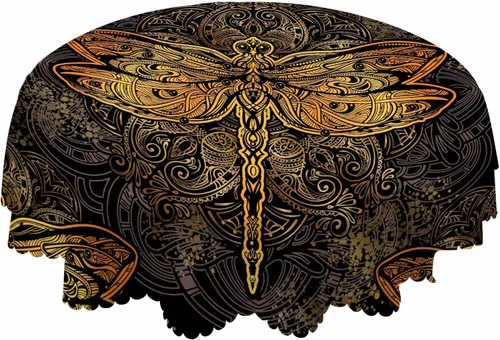 Vista 12 de AOYEGO Mantel redondo marrón con estampado de animales, 60 pulgadas, textura de piel de jirafa, forma irregular, mantel de poliéster para decoración