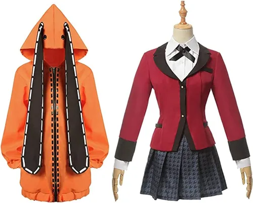 Vista 4 de KAKEGURUI - Disfraz de anime para cosplay de Yomozuki, conjunto completo, uniforme de fiesta de Halloween