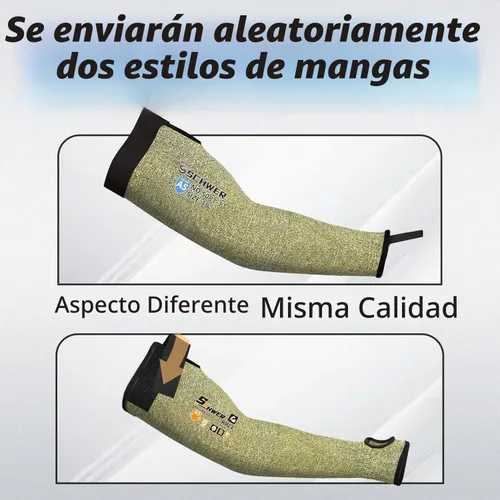 Vista 2 de Schwer CORE Mangas de Protección para Brazo S081, Mangas Resistentes a Cortes ANSI A5 con Orificio para el Pulgar, Manga de Soldadura Resistente a
