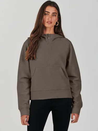 Vista 2 de ANRABESS Half Zip Sweatshirts Cropped Hoodies Fleece Womens Quarter Zip Up Pullover Sweaters Fall Outfits 2023 Winter Clothes