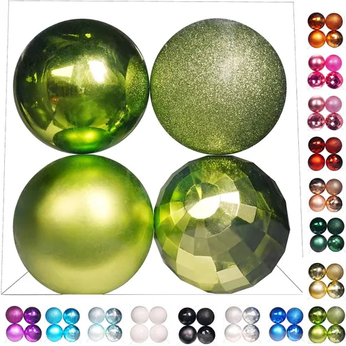 Vista 18 de Emopeak - Juego de 24 esferas navideñas, ornamentos irrompibles, 4 estilos, decoración colgante para árbol de Navidad, boda o fiesta