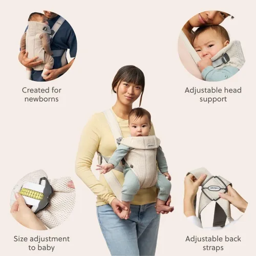Vista 4 de BabyBjorn Portabebés Mini - Malla 3D, Crema