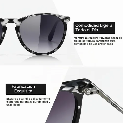 Vista 3 de SUNGAIT Gafas de sol redondas vintage prémium para mujeres y hombres