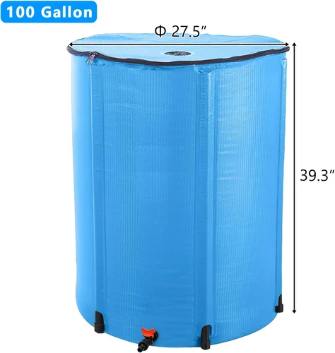 Vista 4 de Barril de lluvia plegable, tanque de almacenamiento de agua portátil, sistema de recolección de agua de lluvia, contenedor colector de agua con kit