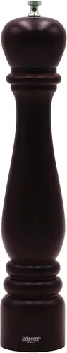 Vista 5 de Bisetti Molino de pimienta de madera de haya Roma de 5,12 pulgadas con molinillo de acero ajustable con acabado de nogal, fabricado en Italia