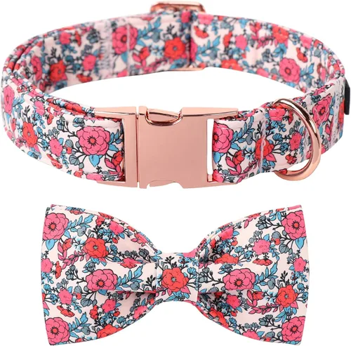 Vista 29 de Collar para perro con corbatín de Lionet Paws, Collar de corbatín de verano para perro, Collar para perro ajustable y cómodo, regalo para cachorro