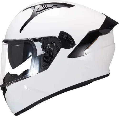Vista 10 de VCOROS Casco integral de doble visera para motocicleta para adultos, Casco de moto de calle y carrera X9 aprobado por DOT con visera negra