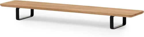 Vista 11 de Oakywood Soporte doble para monitor, hecho a mano en la UE, elevador de madera natural, accesorios para laptop, capacidad de 220 libras, 41.3 x 9