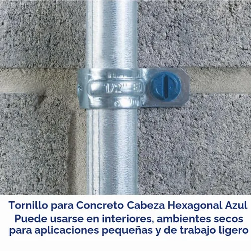 Vista 6 de CONFAST Anclaje de tornillo de hormigón con cabeza hexagonal de 1/4 x 1-1/4 pulgadas con broca para anclar a mampostería, bloque o ladrillo
