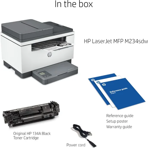 Vista 8 de HP LaserJet MFP M234sdw Impresora inalámbrica monocromática todo en uno con Ethernet integrado e impresión rápida de 2 caras, lista para tinta