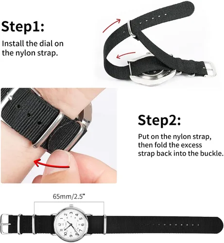 Vista 5 de Ritche - Correas de nailon balísticas militares de 16, 18, 20, 22 y 24 mm.Repuesto de nailon para hombres y mujeres (4 paquetes).