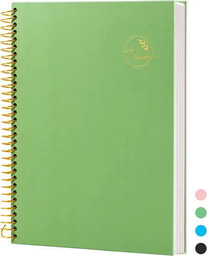 Vista 13 de Cuaderno de espiral grande de 8.5 x 11 con 3 divisiones, cuaderno de espiral de tapa dura para tomar notas, 120 hojas, cuaderno cuadriculado