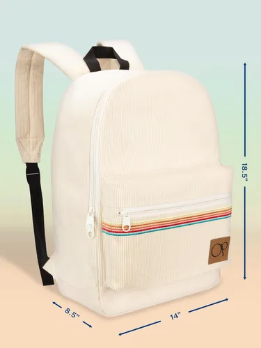 Vista 3 de Ocean Pacific OG - Mochila de pana para viajes, deportes, playa, trabajo, mochila casual para hombres y mujeres, se adapta a portátiles de 15.6