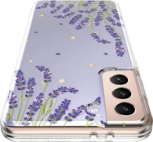 Vista 2 de BAISRKE - Carcasa rígida para Samsung S21, diseño floral, color lavanda