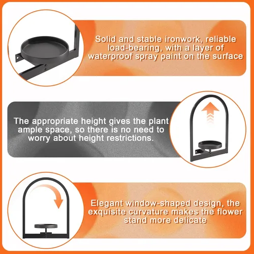 Vista 6 de Flenpptly Soporte para plantas de pared, maceta de pared para plantas de interior, estantes de ventana para múltiples plantas en interiores