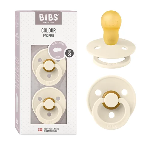 Vista 124 de BIBS - Paquete de 2 chupetes para bebés, goma natural libre de bisfenol A, hechos en Dinamarca, colección Colour, para bebés de 18+ meses, azul bebé