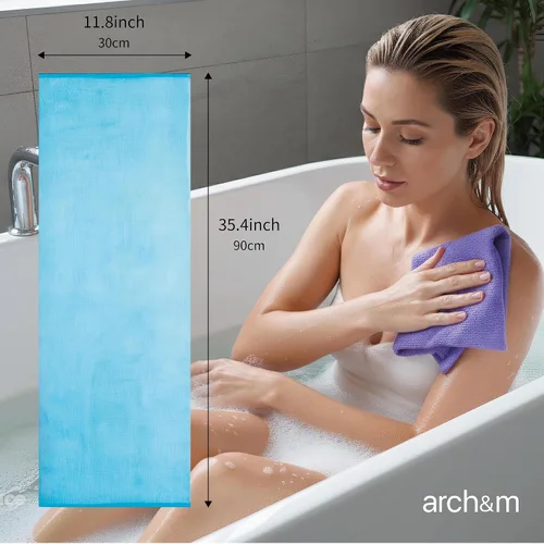 Vista 7 de ARCH&M Toalla Exfoliante, Toalla de Baño Japonesa, Exfoliante Coreano, Exfoliante Corporal de Nailon, Exfoliante de Espalda para Ducha, Alternativa
