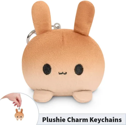 Vista 3 de TeeTurtle Llavero de peluche de conejo Bun feliz moño