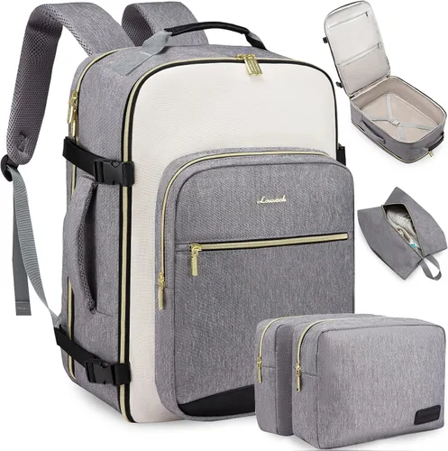 Vista 9 de LOVEVOOK Mochila de viaje grande para mujeres y hombres, mochila de transporte de 40 litros para aviones, bolsa de viaje para artículos personales